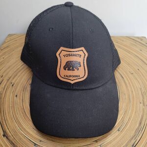Yosemite California Bear Snapback Trucker Baseball Patch Hat Brown Adjustable